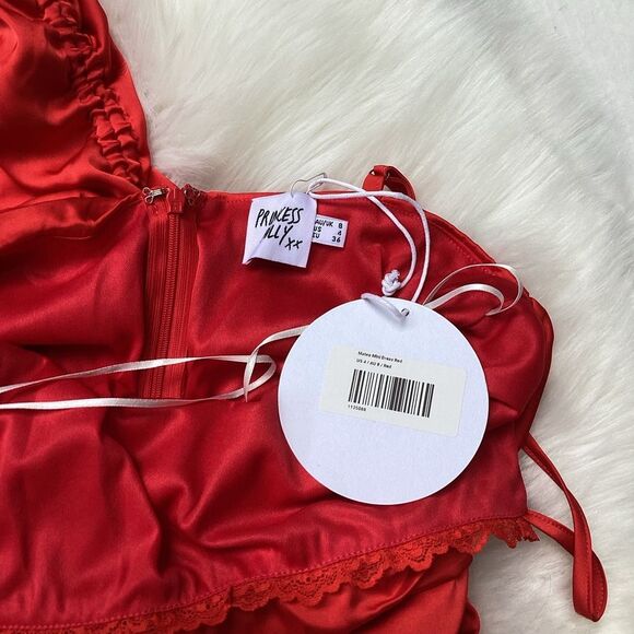 NWT Princess Polly Mateo Dress Red 4 - Picture 7 of 8